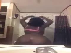 Gorgeous ebon big beautiful woman shakes her heavy bottom for me